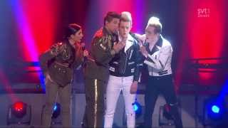 Gina Dirawi &amp; Danny Saucedo VS Jedward - Lipstick - Melodifestivalen 2013