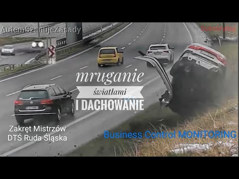 mruganie światłami i dachowanie. DTŚ " Zakręt Mistrzów "