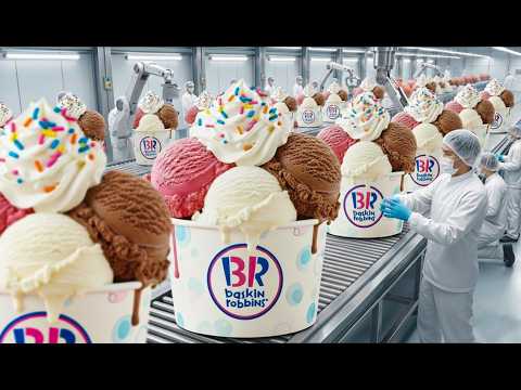 Inside the Largest Baskin Robbins Ice Cream Factory USA — How The 31 Flavors Are Made! 🍦