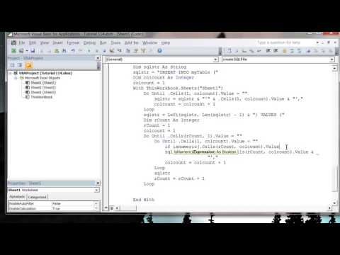Excel 2010 VBA Tutorial 114   Creating a SQL file