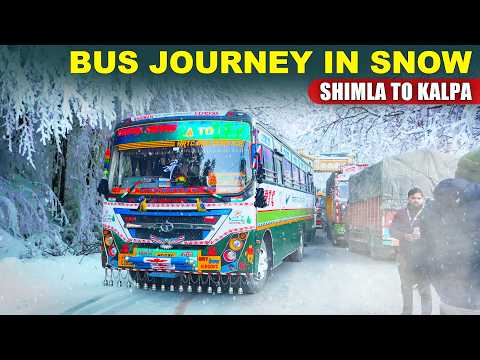 SHIMLA TO KALPA HRTC bus in HEAVY SNOW | Kinnaur Travel Guide | Himbus