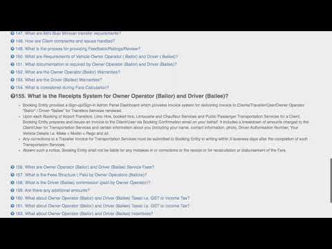 Owner Op. Q155. What is the Receipts System for Owner Operator Bailor and Driver Bailee?