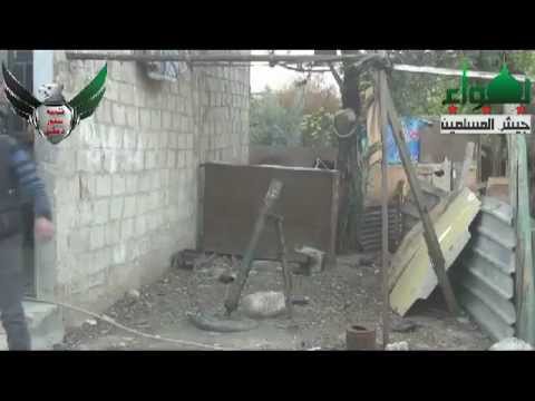 استهداف مبنى المخابرات الجوية في حرستا بقذائف الهاون من قبل كتيبة صقور دمشق