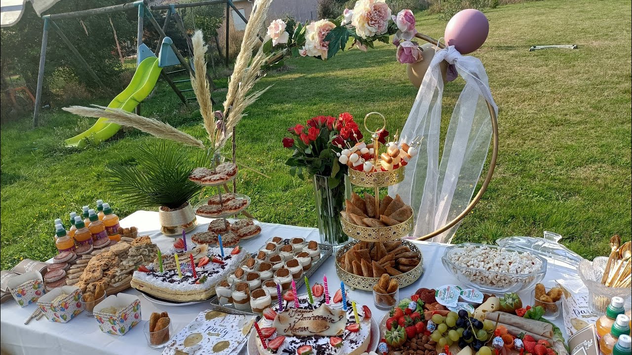 idée #buffet et déco d'anniversaire 🎂 #joyeux #anniversaire تحضيرات عيد الميلاد#decoration #buffet