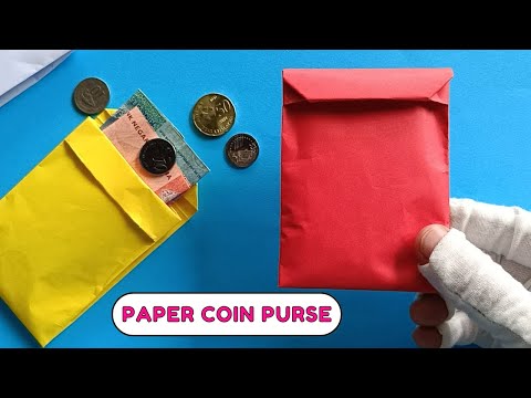 How to make easy paper coin purse wallet no glue | Easy homemade origami coin purse pouch tutorial