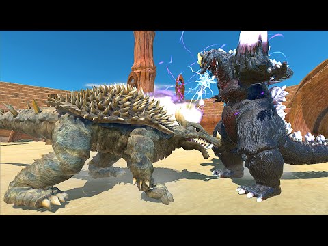 SPACE GODZILLA VS ANGUIRUS AT THE ARENA - Animal Revolt Battle Simulator