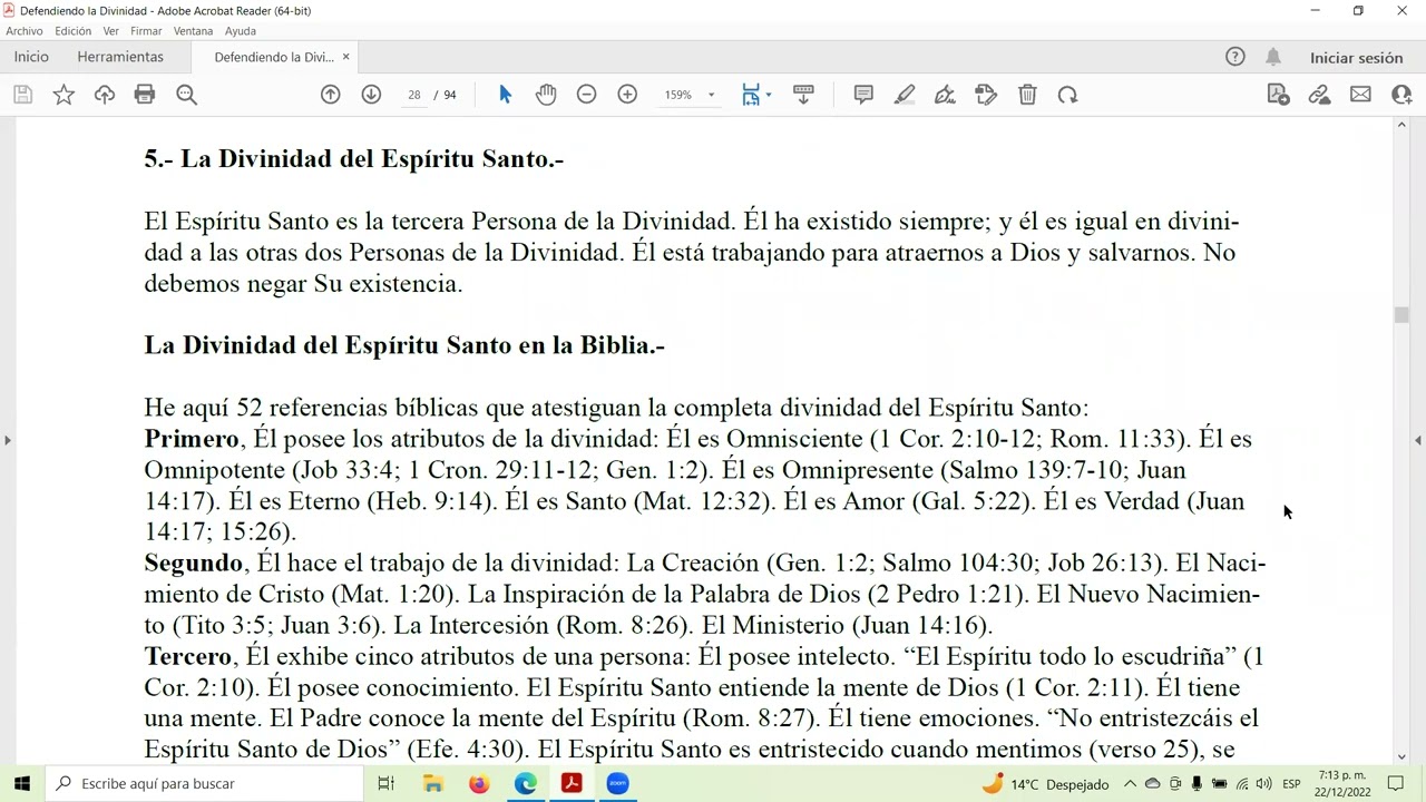 "LA PERSONALIDAD Y DIVINIDAD DEL ESPIRITU SANTO EN LA BIBLIA Y ESPIRITU DE PROFECIA"