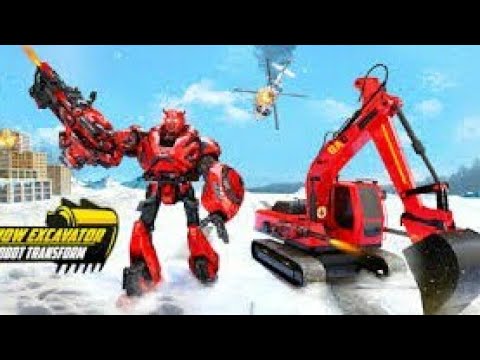 Grand Snow Excavator Robot Transforming game