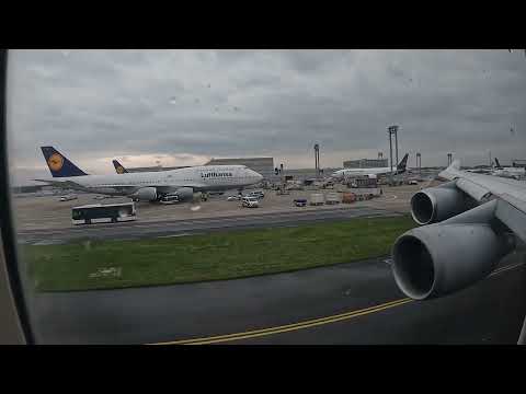 4K Lufthansa 747-400 Takeoff Frankfurt.