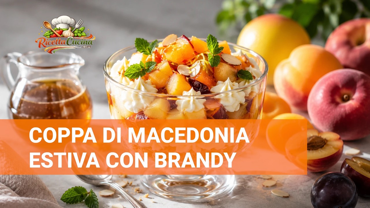 Anteprima video di Coppa di Macedonia Estiva al Brandy con Chantilly al Limone e Crumble Croccante alle Mandorle