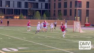 Goal by Dematha Lacrosse’s Declan Horton during the 2022 WCAC boys lacrosse playoffs.