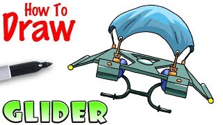 how to draw a glider fortnite - how to draw fortnite marshmello pickaxe