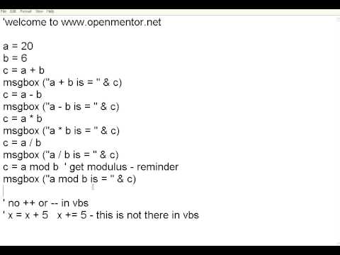 Vbscript 2 Arithmetic Operations