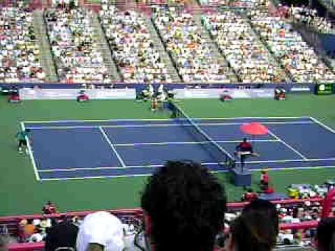 Federer vs Tsonga: point during first set tiebreak (Montreal QF 2009)