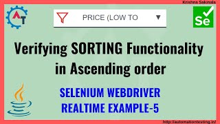 Verify Sort Functionality in Selenium Java | Ascending Order | Krishna Sakinala | Real Time Example5