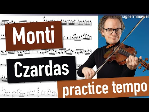 Monti Czardas | practice tempo 1. Part Allegro Vivace | Violin Sheet Music | Piano Accompaniment