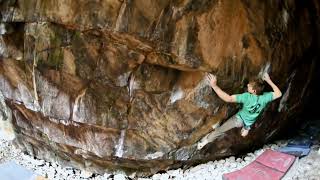 Video thumbnail of The Traverse Project, 8B+. Forest Rock