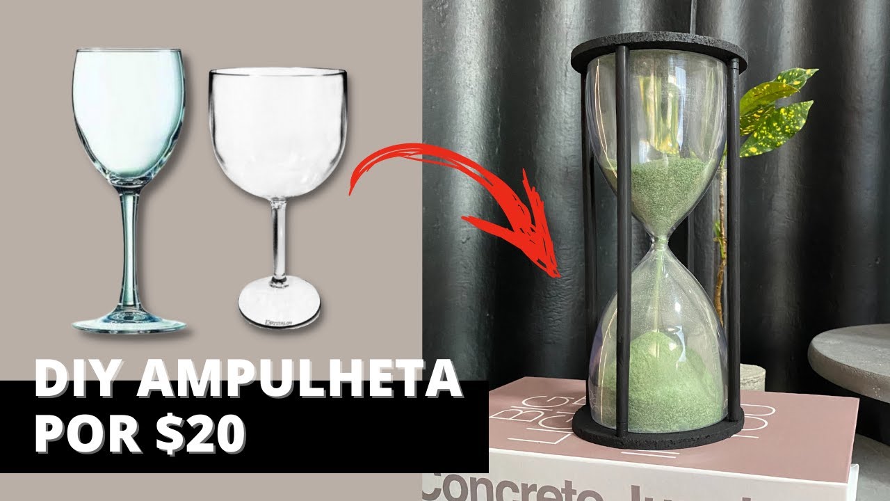 DIY AMPULHETA FEITA COM TAÇAS DE PLÁSTICO