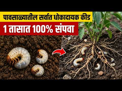 सफेद लट, शेणाचा किडा, गिडार! 1 तासात 100% नियंत्रण! | White Grub Control