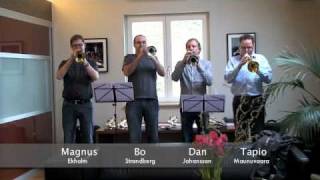 Trumpet Section of Norrbotten Big Band Sweden testing van Laar Trumpets
