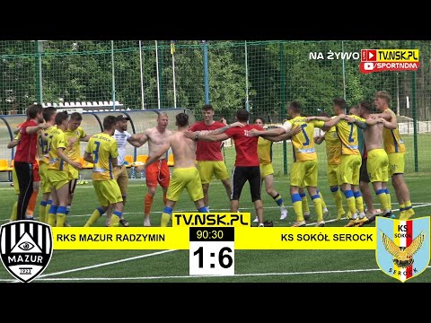 tv.nsk.pl [NA ŻYWO] RKS Mazur Radzymin - KS Sokół Serock 1:6 (0:3) 2021-06-19 g.11:00
