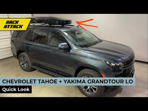 2021+ Chevrolet Tahoe with Yakima Grand Tour Lo Rooftop Cargo Box
