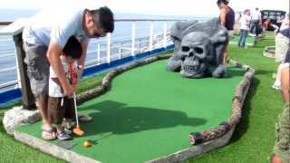 Kids playing Miniature Golf on the Carnival Splendor