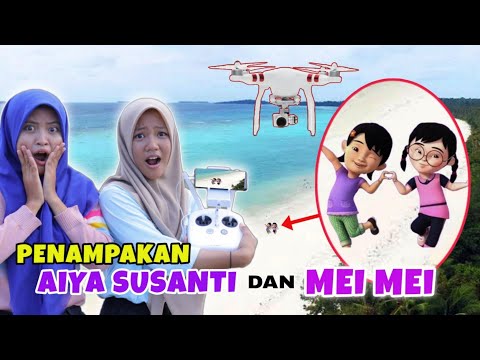 DRONE MENANGKAP PENAMPAKAN AIYA SUSANTI DAN MEI MEI MAIN DI PANTAI | CHIKAKU CHANNEL