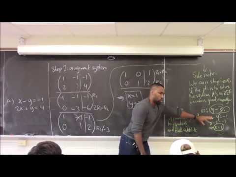 Math 1108-R08 Lecture 6 - Solving systems by row reduction and all types of solutions