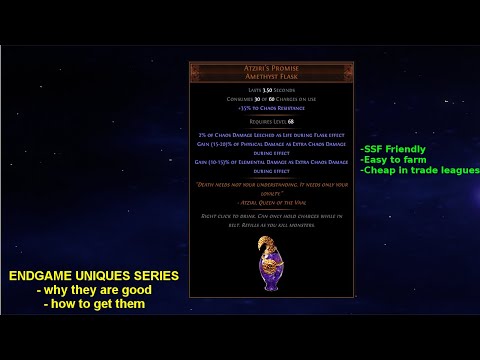 Endgame Uniques - Atziri's Promise, Why It's Good & How To Get It (SSF friendly) - Path of Exile POE