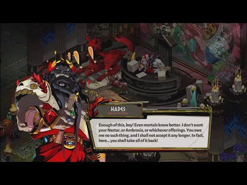 Hades has had enough of Zagreus' Nectar and makes him take it all back - Hades