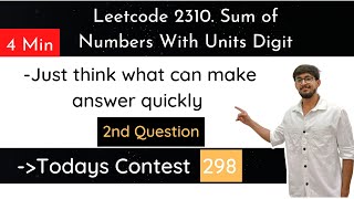 YouTube video 'Leetcode 2310 Sum of Numbers With Units Digit K'