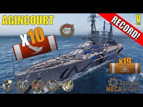 RECORD! Agincourt 10 Kills & 197k Damage | World of Warships Gameplay