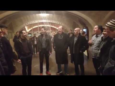 The cast of ALL IS CALM performs Silent Night in Grand Central Station