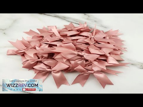 (50 Pcs pack) 85*85mm Fresh Pink Ribbon Bows Small Size Satin Ribbon Bow