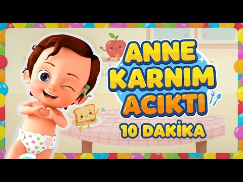 Anne Karnım Acıktı 10 dk (Altyazılı) | Eğlenceli Çocuk Şarkıları | AguMagu TV