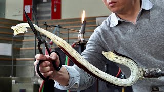 Process of Making Amazing Dragon With Delicate Glass Craft Skills. Korean Glass Art Factory