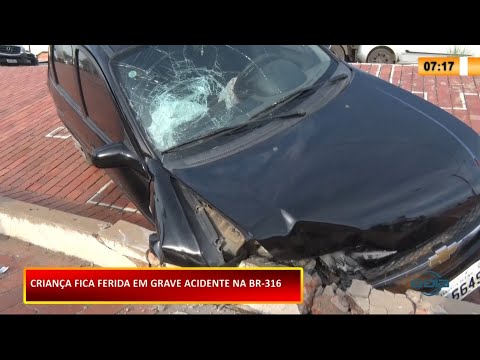Criança fica ferida em grave colisão na BR-316 12 02 2021