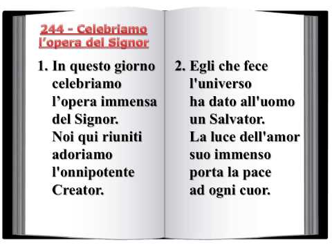 244 Celebriamo l'opera del Signor - Innario Chiesa Cristiana Avventista del Settimo Giorno 2014