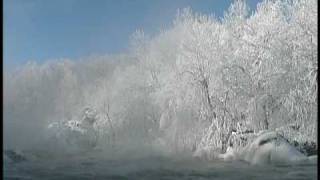 preview picture of video 'River Frost.   Raquette River Upper Falls Colton, NY.'