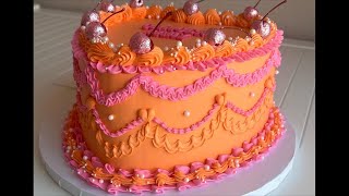 Decorating my birthday cake live! 6 inch vintage heart cake