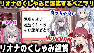 リオーナのくしゃみを聞いて大爆笑するぺこマリｗｗｗｗ【ホロライブ/切り抜き/宝鐘マリン/兎田ぺこら/響咲リオナ】