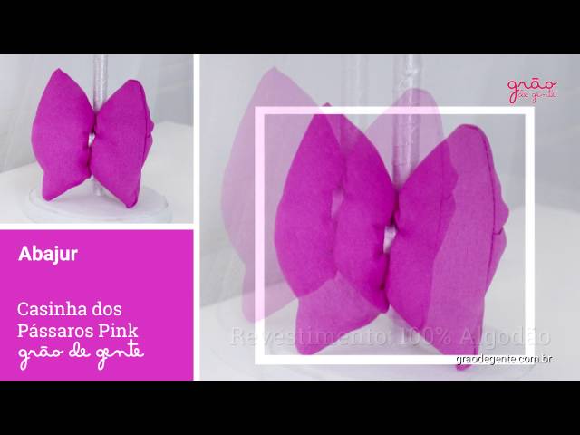 Abajur Casinha dos Pássaros Pink | Ref: 61804