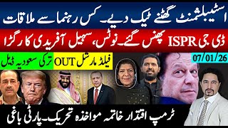 اسٹیبلشمنٹ ایک نام پر راضی، گھٹنے ٹیک دیے؛ڈی جی چھترول دوسرا دن جاری؛ ٹرمپ مواخذہ، ترکی سعودی ڈیل