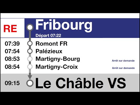 SBB/CFF Ansagen/annonces » RE Fribourg/Freiburg — Le Châble VS (2023) |VosAlpes Express | SLBahnen