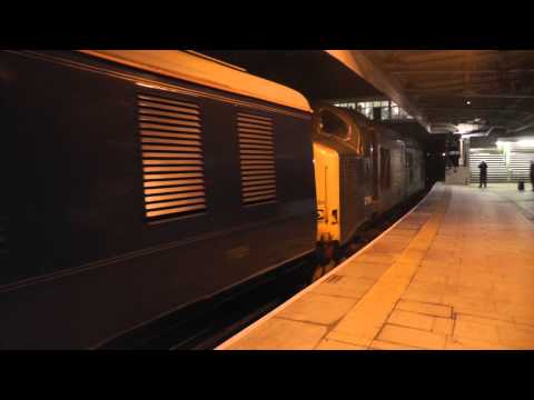 (HD) DRS 37194 TnT 20305 + 20302 depart Nottingham - 11/1/14