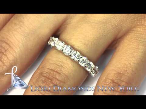 EB-01 - 4.00 Carat F-VS1 Round Diamond Eternity Wedding Band Anniversary Ring 14k Gold