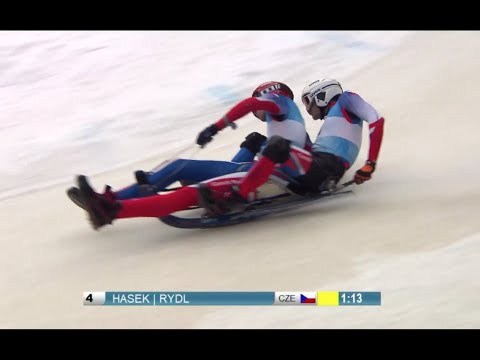 Natural Luge World Cup in Deutschnofen, Doubles. 25.01.2020
