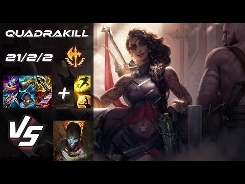 BOTTOM Samira vs Jhin [QUADRAKILL] - NA Grandmaster Patch 14.16