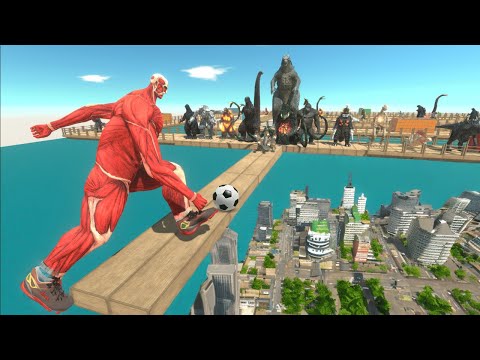 Colossal Titan vs Godzilla 2014 + All  Kaiju Monster - Animal Revolt Battle Simulator